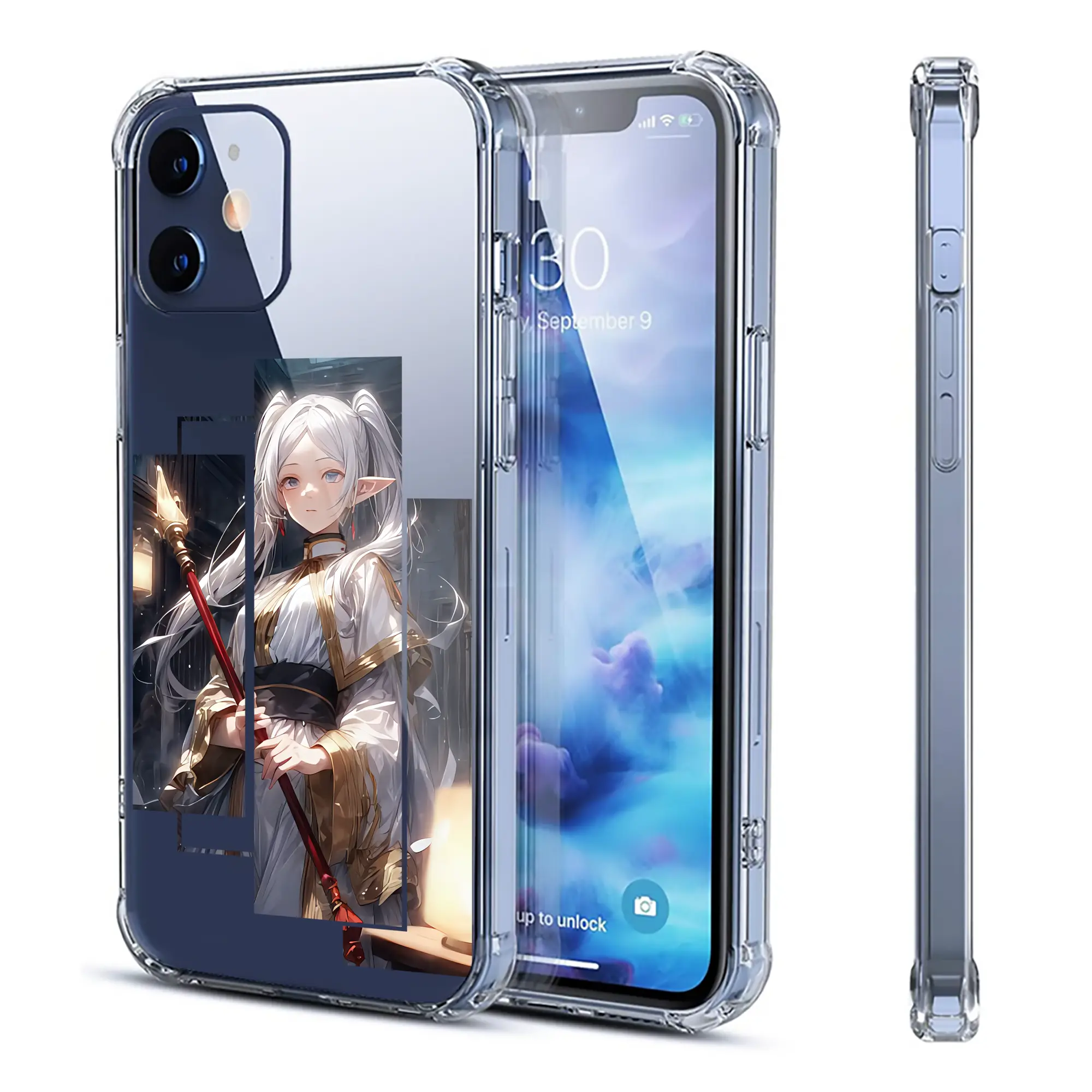 葬送のフリーレン（Frieren） グッズ,フリーレン（Frieren） - IPhone 12シリーズ対応 ・ 透明スマホケース ・ クリアソフトケース ・ TPU素材 ・ 耐衝撃 ・ 高密着 ・ 防汚 防指紋 ・ 簡単着脱